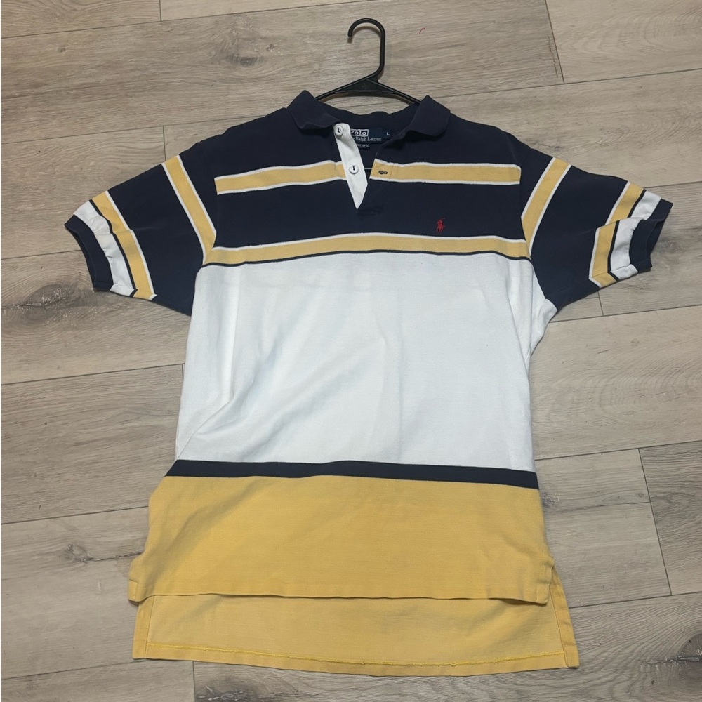 Ralph Lauren Navy, White, and Yellow Polo Shirt